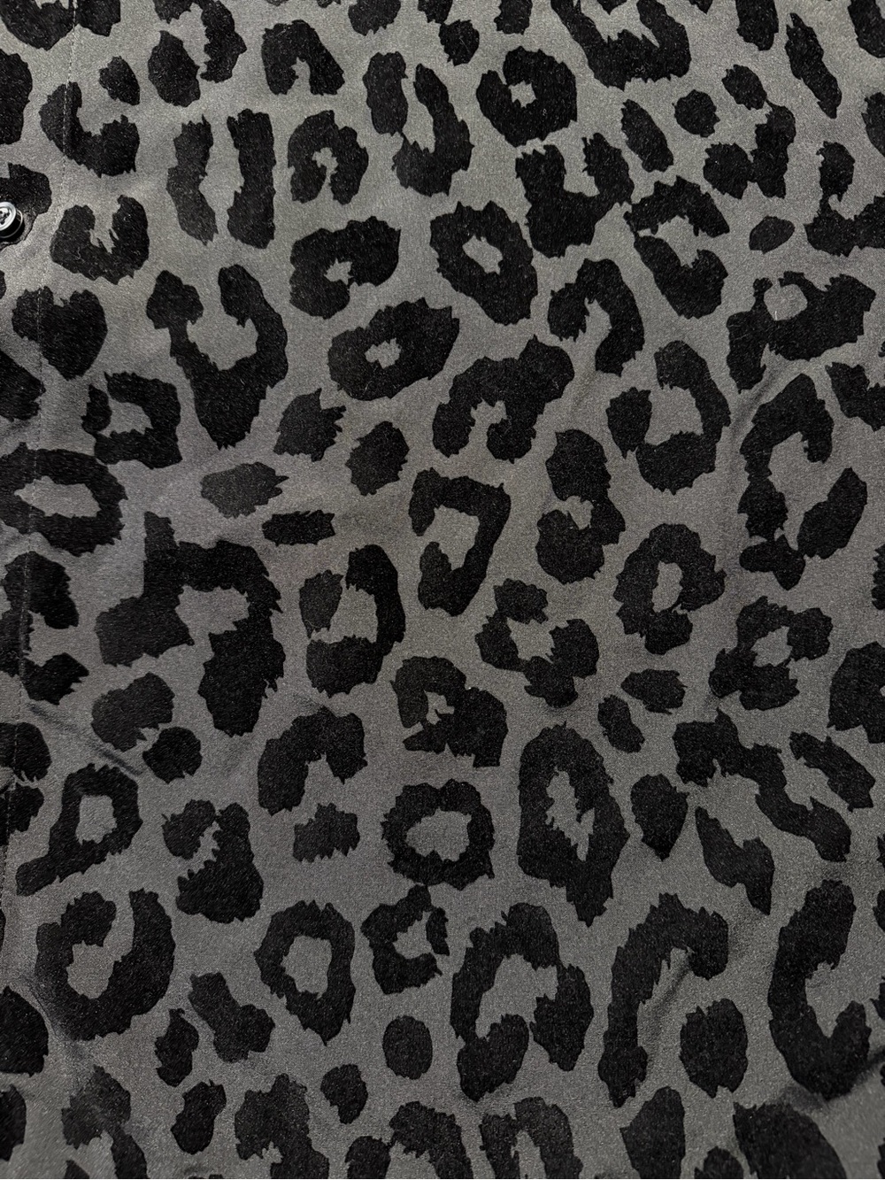 Baroque Gold Animal Print Button Down Shirt Men’s 3XL Gray Black Short Sleeve - Picture 5 of 6